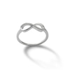 Cubic Zirconia Sideways Infinity Ring in Solid Sterling Silver - Size 7
