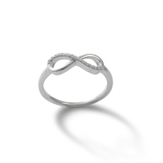 Solid Sterling Silver CZ Comfort Fit Infinity Ring