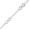 Thumbnail Image 1 of Adjustable Sideways Infinity Bracelet in Sterling Silver - 8"