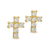 Child's Cubic Zirconia Cross Stud Earrings in 10K Gold