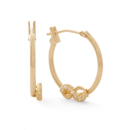 Cubic Zirconia Infinity Hoop Earrings in 10K Gold