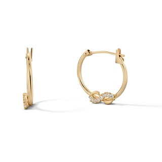 Cubic Zirconia Infinity Hoop Earrings in 10K Gold