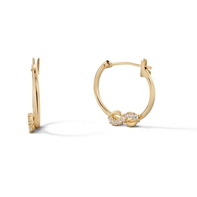 Cubic Zirconia Infinity Hoop Earrings in 10K Gold