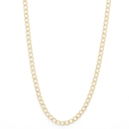 060 Gauge Curb Chain Necklace in 10K Hollow Gold - 20&quot;