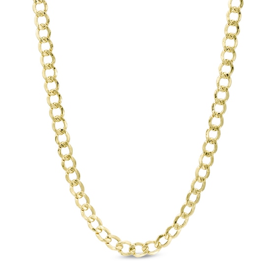 10K Gold Gauge Curb Chain Necklace