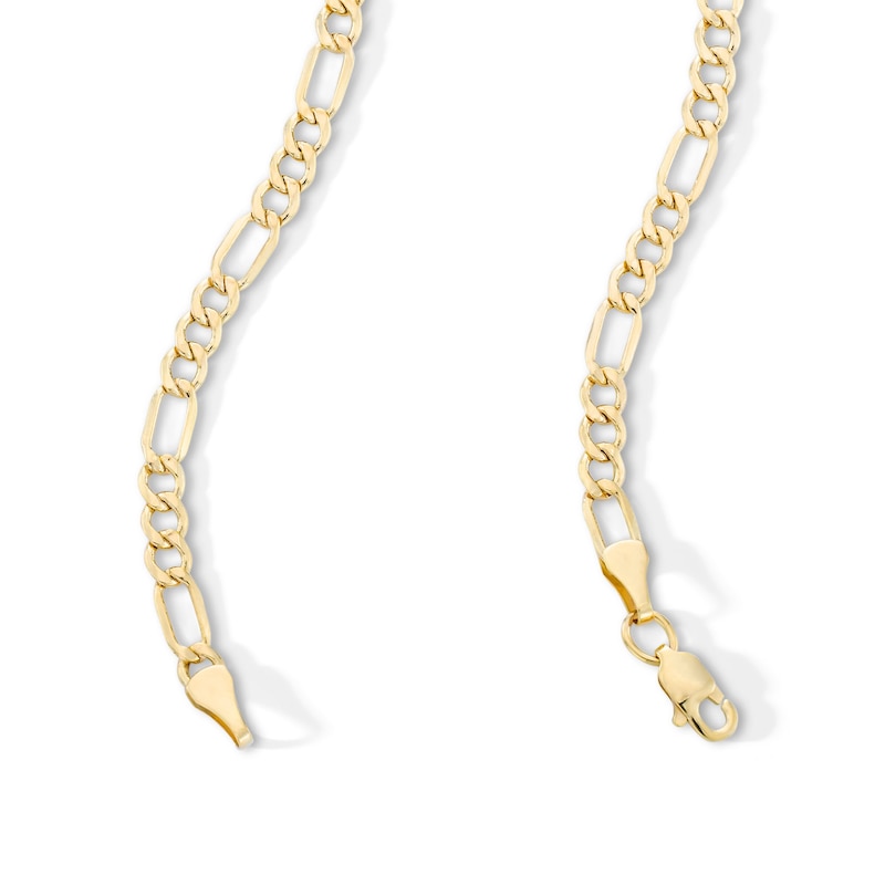 10K Hollow Gold Beveled Figaro Chain - 20"