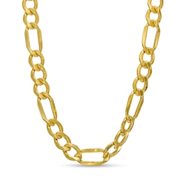 120 Gauge Figaro Chain Necklace in 10K Hollow Gold - 22&quot;