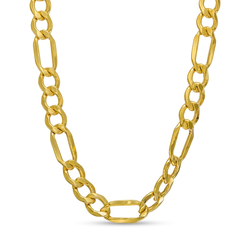120 Gauge Figaro Chain Necklace in 10K Hollow Gold - 22"
