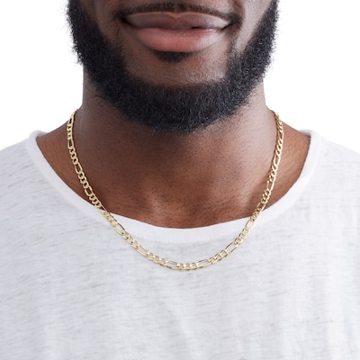 10K Hollow Gold Figaro Chain - 22"