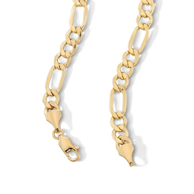 10K Hollow Gold Figaro Chain - 22"