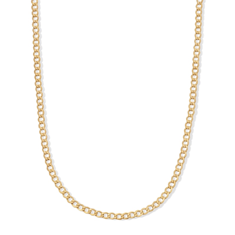 Main Image 1 of 10K Hollow Gold Curb Chain - 18"