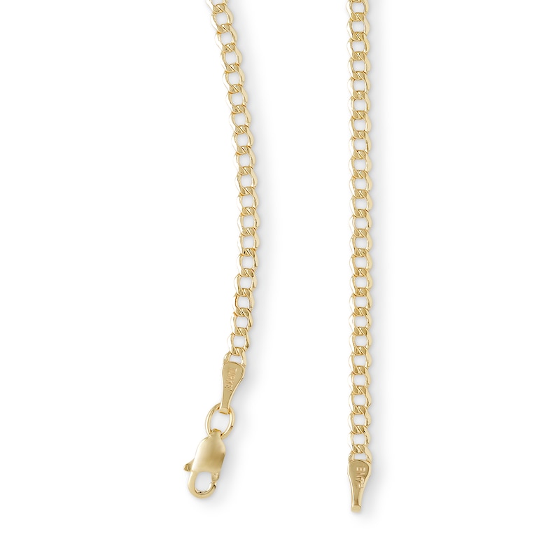 060 Gauge Curb Chain Necklace in 10K Hollow Gold - 18"