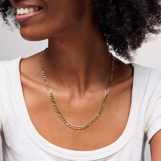 10K Hollow Gold Figaro Chain