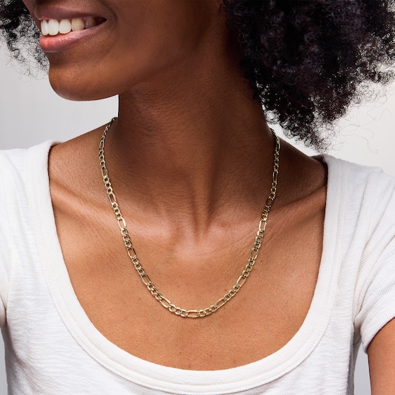 10K Hollow Gold Figaro Chain