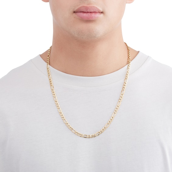 10K Hollow Gold Figaro Chain