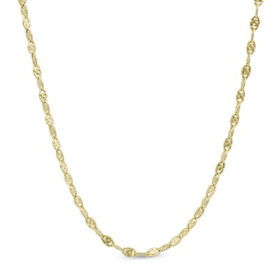 10K Gold 050 Gauge Valentino Chain Necklace - 18"