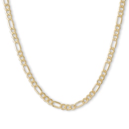 080 Gauge Figaro Chain Necklace in 10K Hollow Gold - 18&quot;