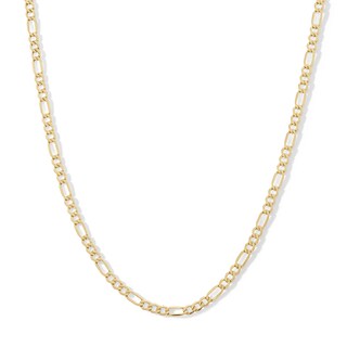 10K Hollow Gold Beveled Figaro Chain