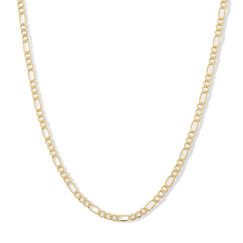 Main Image 1 of 10K Hollow Gold Beveled Figaro Chain - 18"