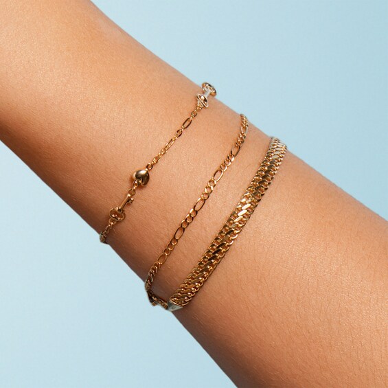 080 Gauge Fancy Chain Bracelet in 10K Hollow Gold - 7.5"