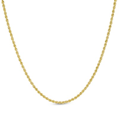 012 Gauge Rope Chain Necklace in 10K Gold - 24"