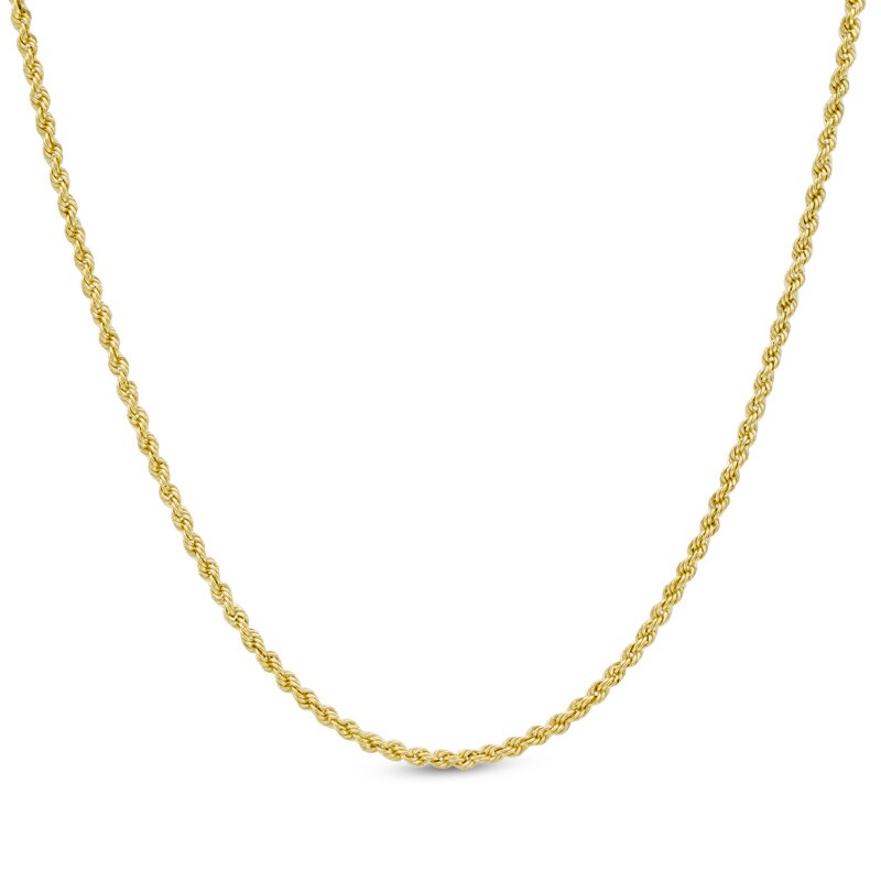 012 Gauge Rope Chain Necklace in 10K Gold - 24"