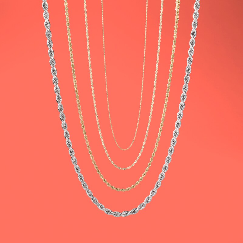 Main Image 2 of 012 Gauge Rope Chain Necklace in 10K Gold - 24&quot;