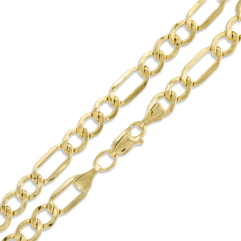 120 Gauge Figaro Chain Bracelet in 10K Gold - 9"