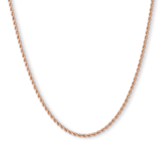 012 Gauge Rope Chain Necklace in 14K Rose Gold - 18"