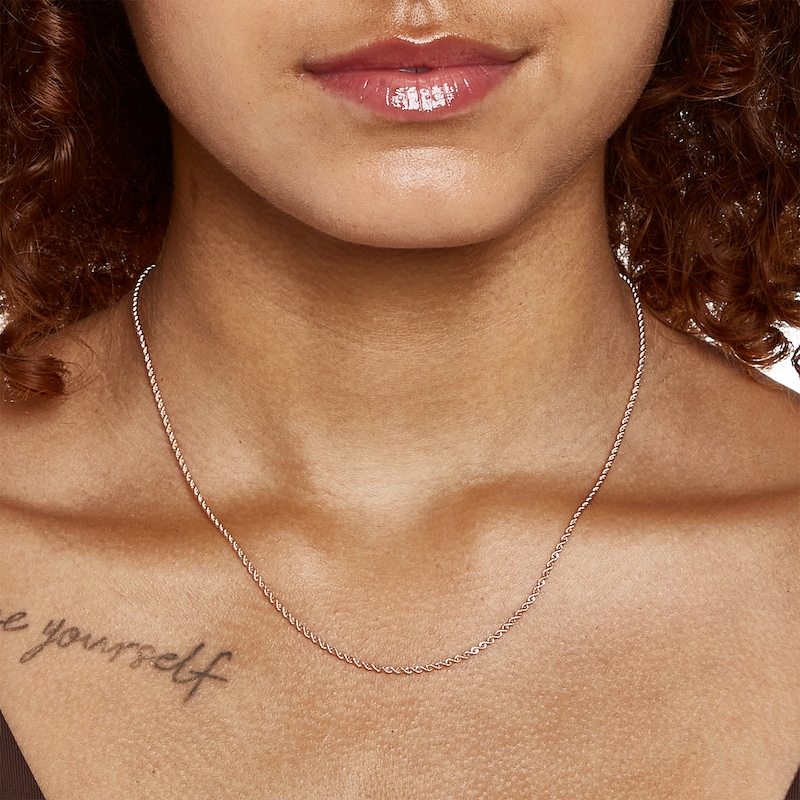 Main Image 3 of 012 Gauge Rope Chain Necklace in 14K Rose Gold - 18"