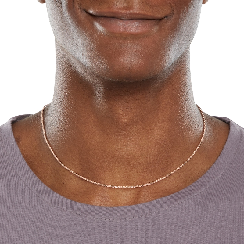 012 Gauge Rope Chain Necklace in 14K Rose Gold - 18"