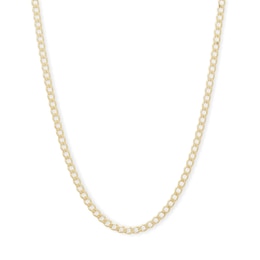 060 Gauge Curb Chain Necklace in 14K Solid Gold - 18&quot;