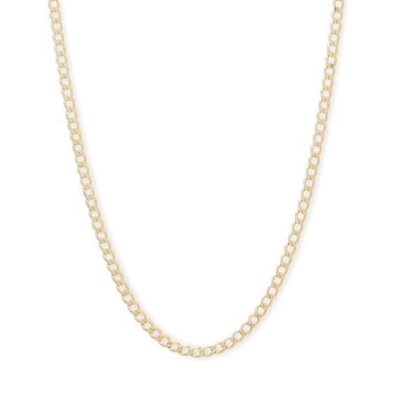 060 Gauge Curb Chain Necklace in 14K Solid Gold - 18"
