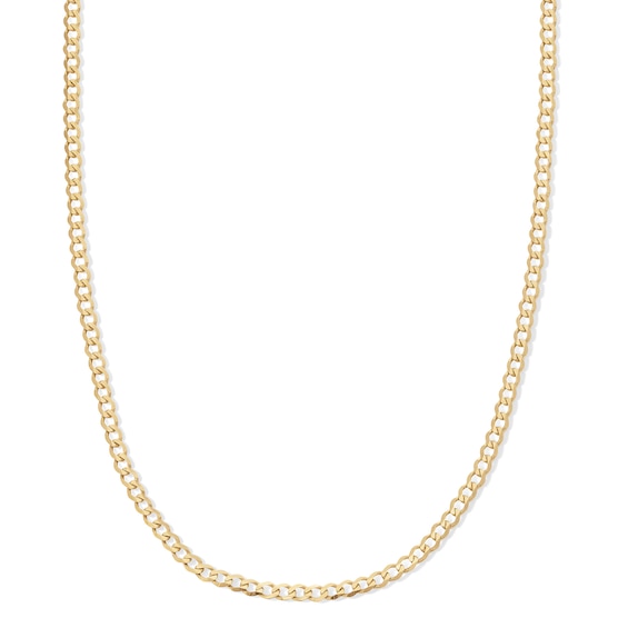 060 Gauge Curb Chain Necklace in 14K Solid Gold - 18"