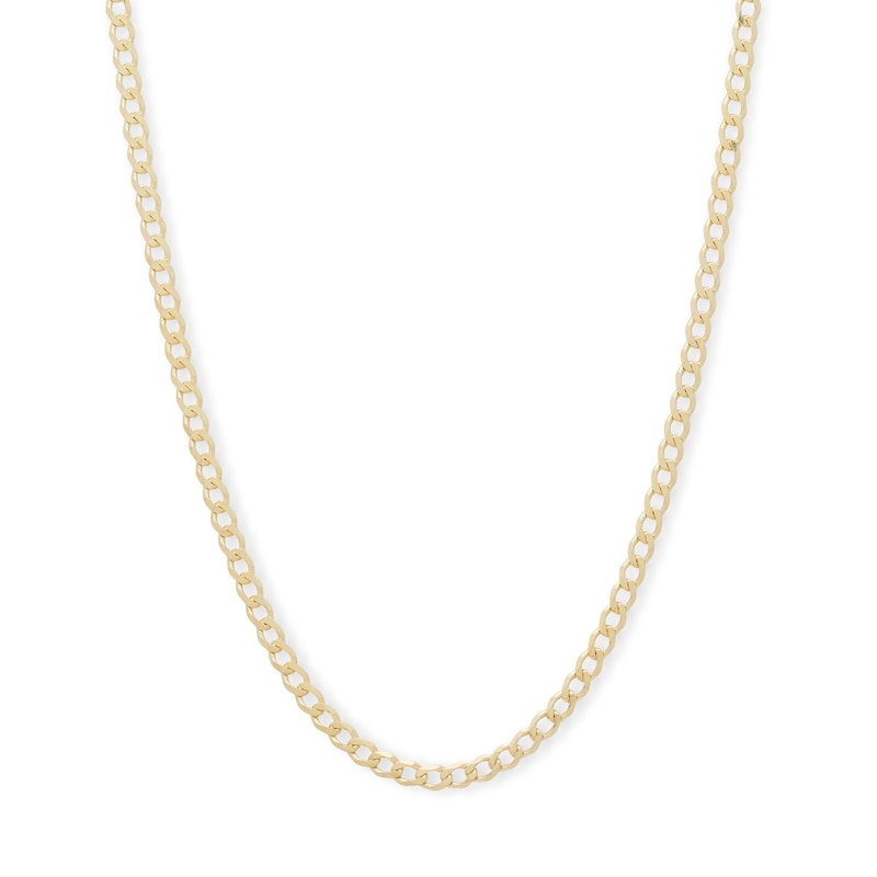 060 Gauge Curb Chain Necklace in 14K Solid Gold - 18"