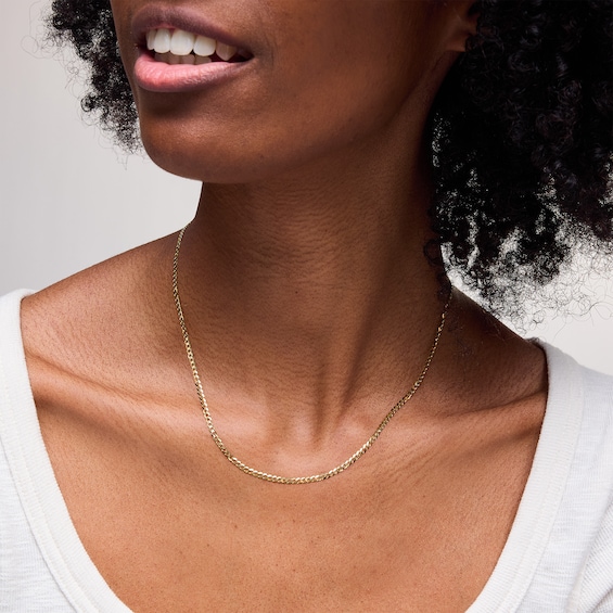 14K Solid Gold Curb Chain - 18"