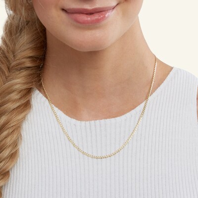 14K Solid Gold Curb Chain - 18"
