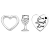 Thumbnail Image 0 of Floating Lockets Heart, Crystal Champagne Glass and "Live Laugh Love" Heart Charms in White Brass