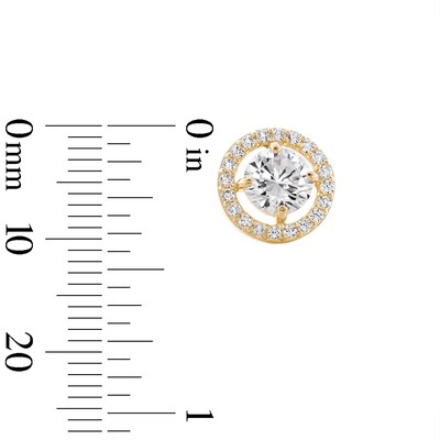 6mm Cubic Zirconia Frame Stud Earrings in 14K Gold
