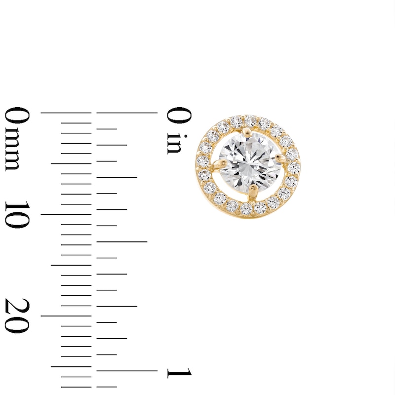 Main Image 4 of 6mm Cubic Zirconia Frame Stud Earrings in 14K Gold