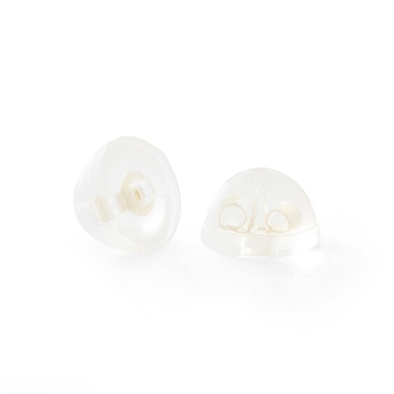 Cubic Zirconia Double Heart Stud Earrings in 14K Gold