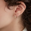 Thumbnail Image 2 of Cubic Zirconia Twisted Huggie Hoop Earrings in 14K Gold