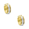 Small Diamond-Cut Hoop Earrings in 14K Two-Tone Gold
