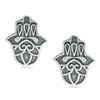 Thumbnail Image 1 of Oxidized Hamsa Stud Earrings in Sterling Silver