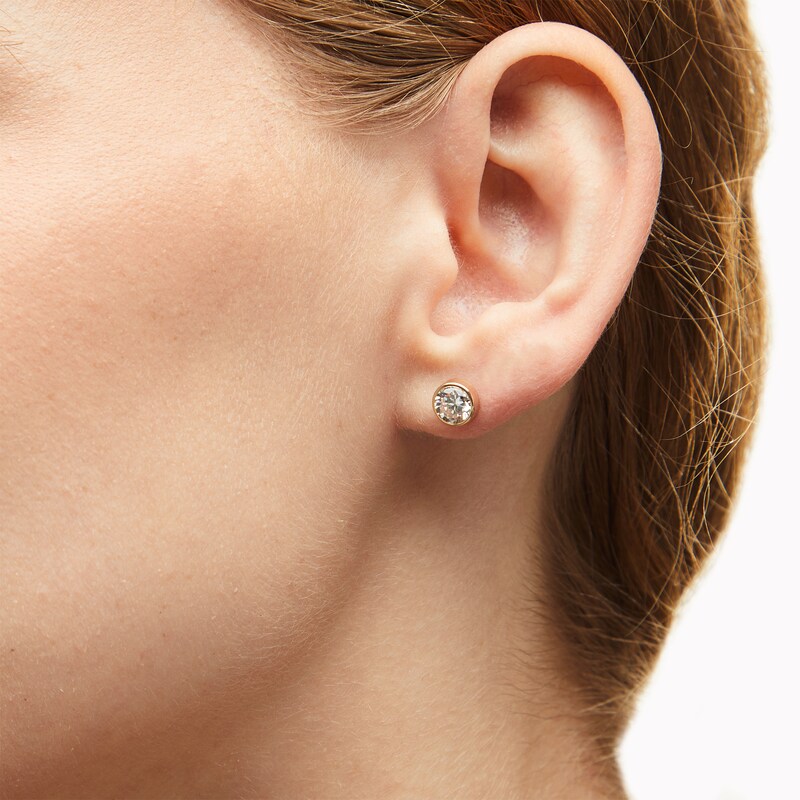Main Image 2 of 6mm Cubic Zirconia Solitaire Stud Earrings in 14K Gold