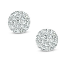 Diamond Accent Cluster Stud Earrings in 10K White Gold