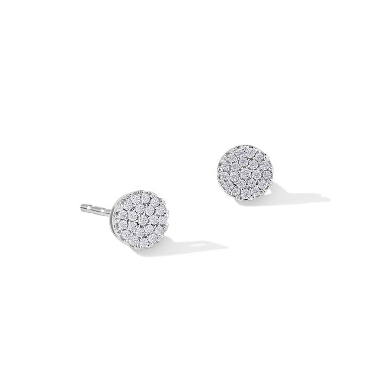 Main Image 1 of Diamond Accent Cluster Stud Earrings in 10K White Gold