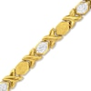 Thumbnail Image 1 of 10K Gold Bonded Crystal "X" and "O" Stampato Bracelet - 8"