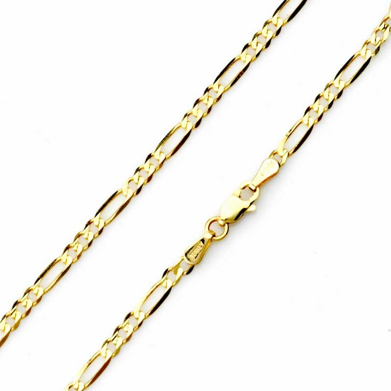 Gauge Figaro Chain Bracelet in 10K Gold