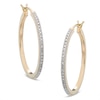 Diamond Accent Hoop Earrings in Sterling Silver and 14K Gold Plate